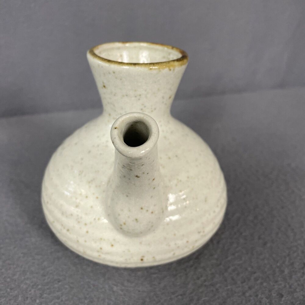VTG JAPANESE STONEWARE SAKE WARMING JAG BOTTLE POTTERY BROWN APX.4.25"H - Picture 4 of 7